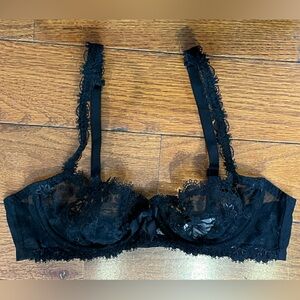 Simone Perele Black Lace Underwire Bra Womens 32B Good